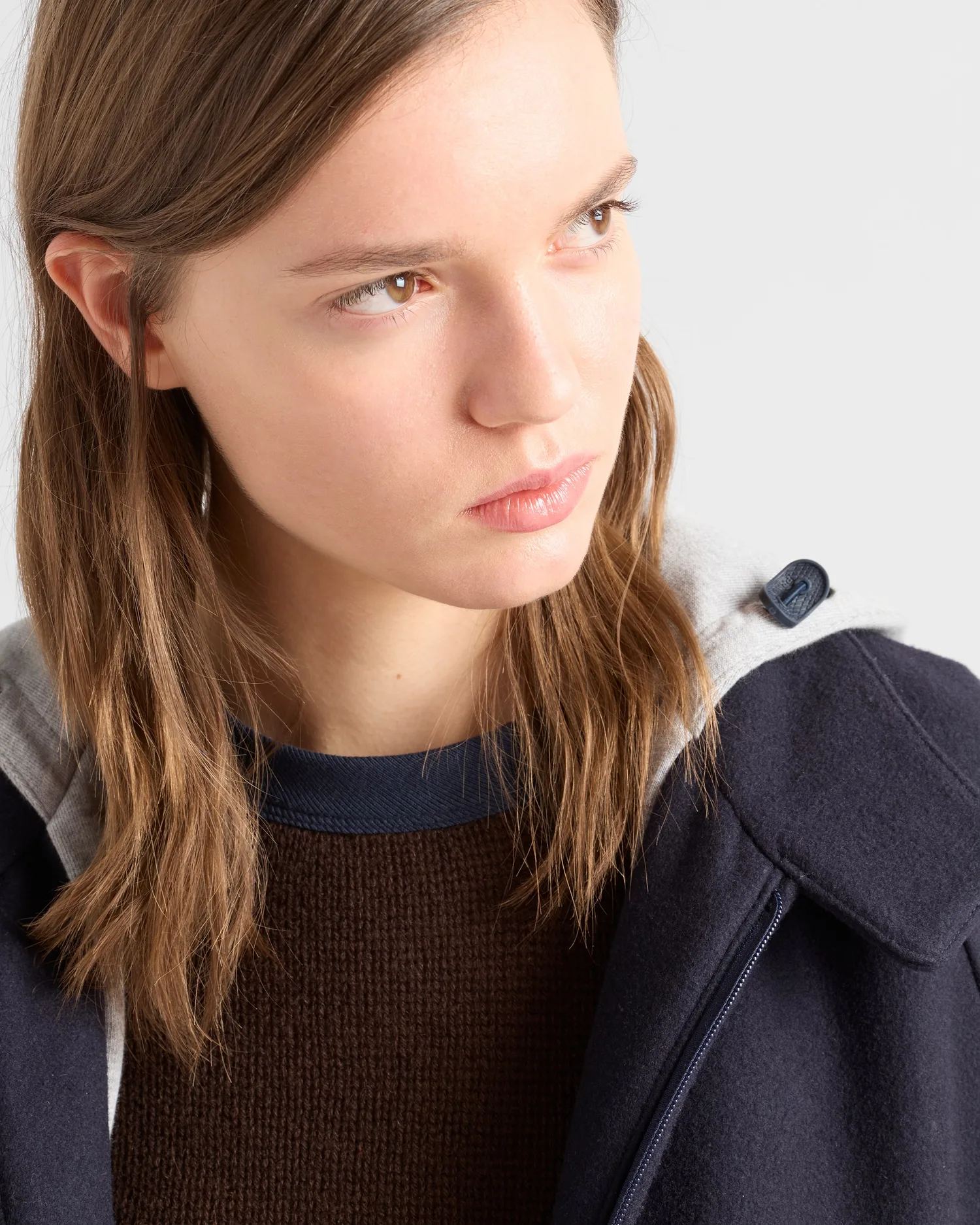 Кашемировый свитер с круглым вырезом Prada, коричневый — фото 3