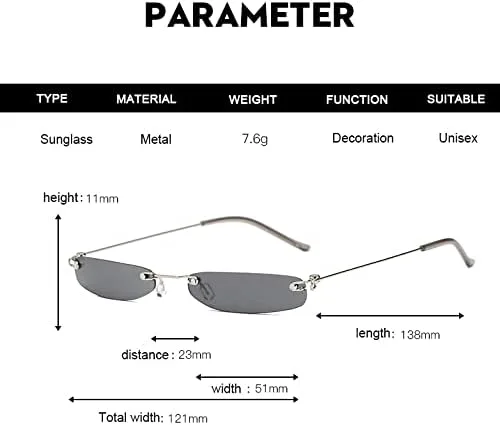 

Модные маленькие солнцезащитные очки для женщин и мужчин, без оправы, узкие, трендовые, из сплава, в стиле стритвеар, с защитой от УФ-излучения UV400 MTZJH, C2