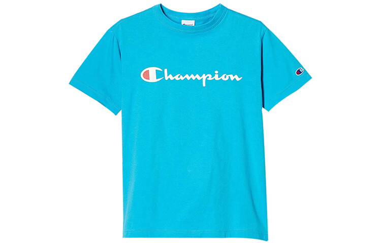 

Футболка унисекс бирюзового цвета Champion, голубой
