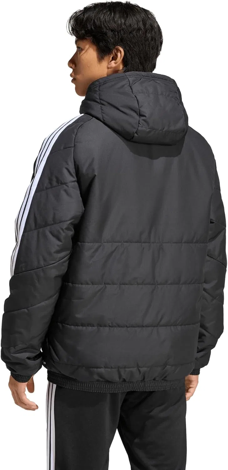 Зимняя куртка Adidas Tiro 26 - водоотталкивающая, утепленная Climawarm, стандартный крой, защита от холода на молнии, черно-белый — фото 3