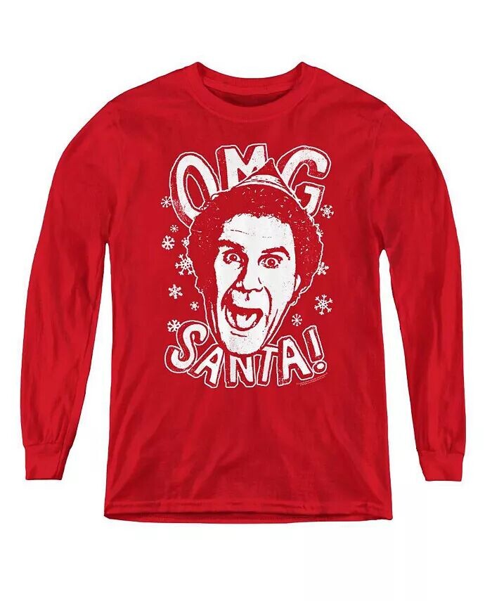 

Свитшот с длинным рукавом Omg Santa для мальчиков и молодежи Elf, красный