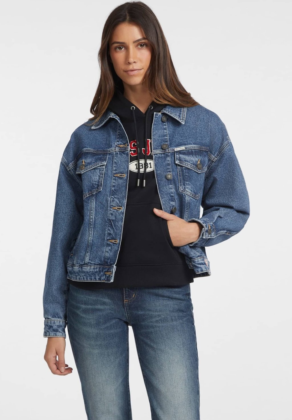 

Джинсовая куртка TRUCKER Guess Jeans, синий