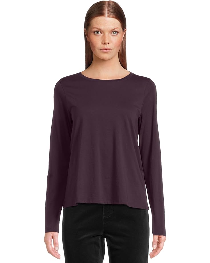 

Лонгслив Eileen Fisher Round Neck Long Sleeve Tee, цвет Violet