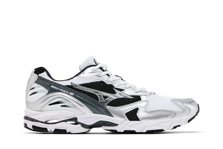 

Кроссовки Mizuno Wave Rider 10 White Silver Black, белый