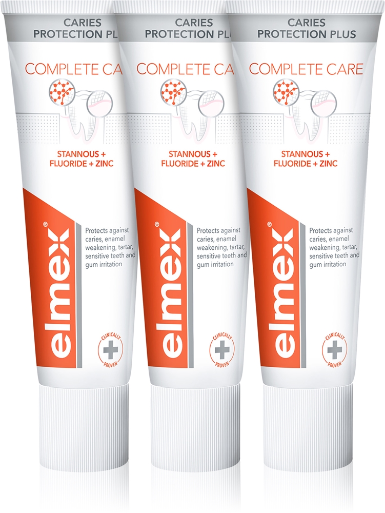 

Освежающая зубная паста для комплексной защиты зубов от кариеса Elmex, 3× 75 мл