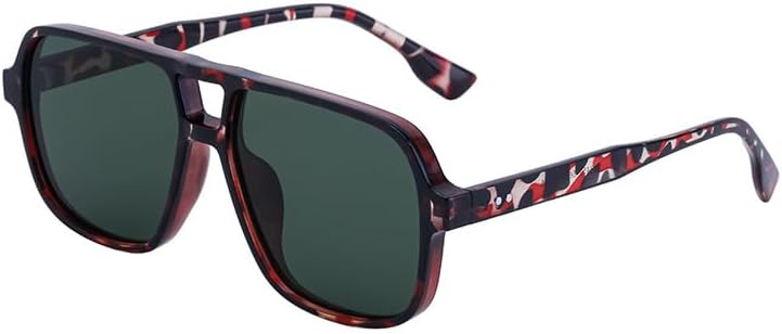 

Мужские солнцезащитные очки в стиле ретро с двойной перемычкой — европейская и американская оправа очень большого размера | Поляризованные очки для вождения Gksbnck, C4