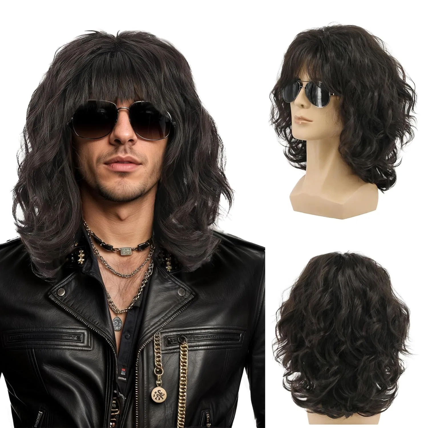 Парик Mullet Long Curly Dark Brown от Yuehong Yuehong