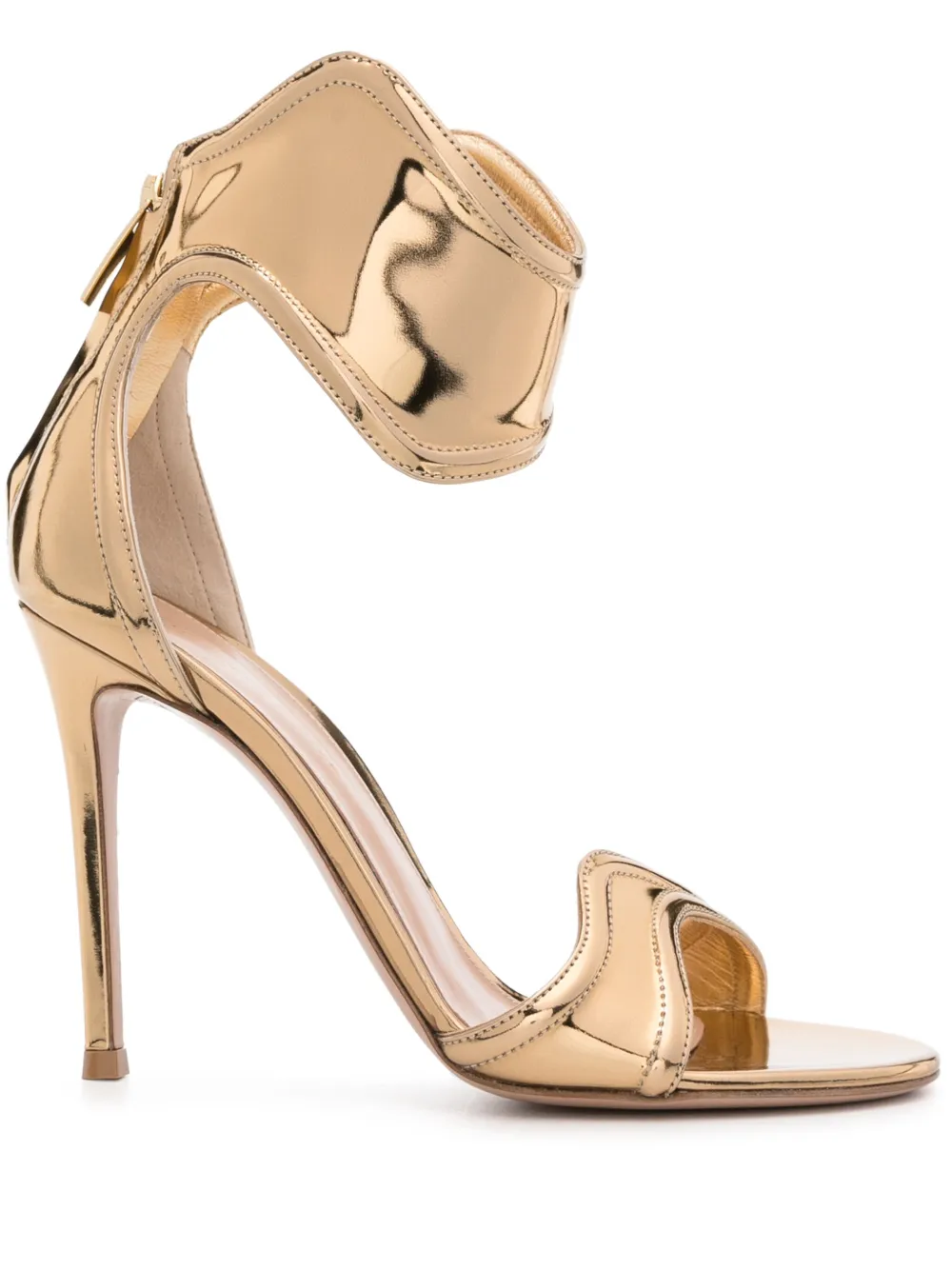 Босоножки Lucrezia 105 с эффектом металлик Gianvito Rossi, золотой