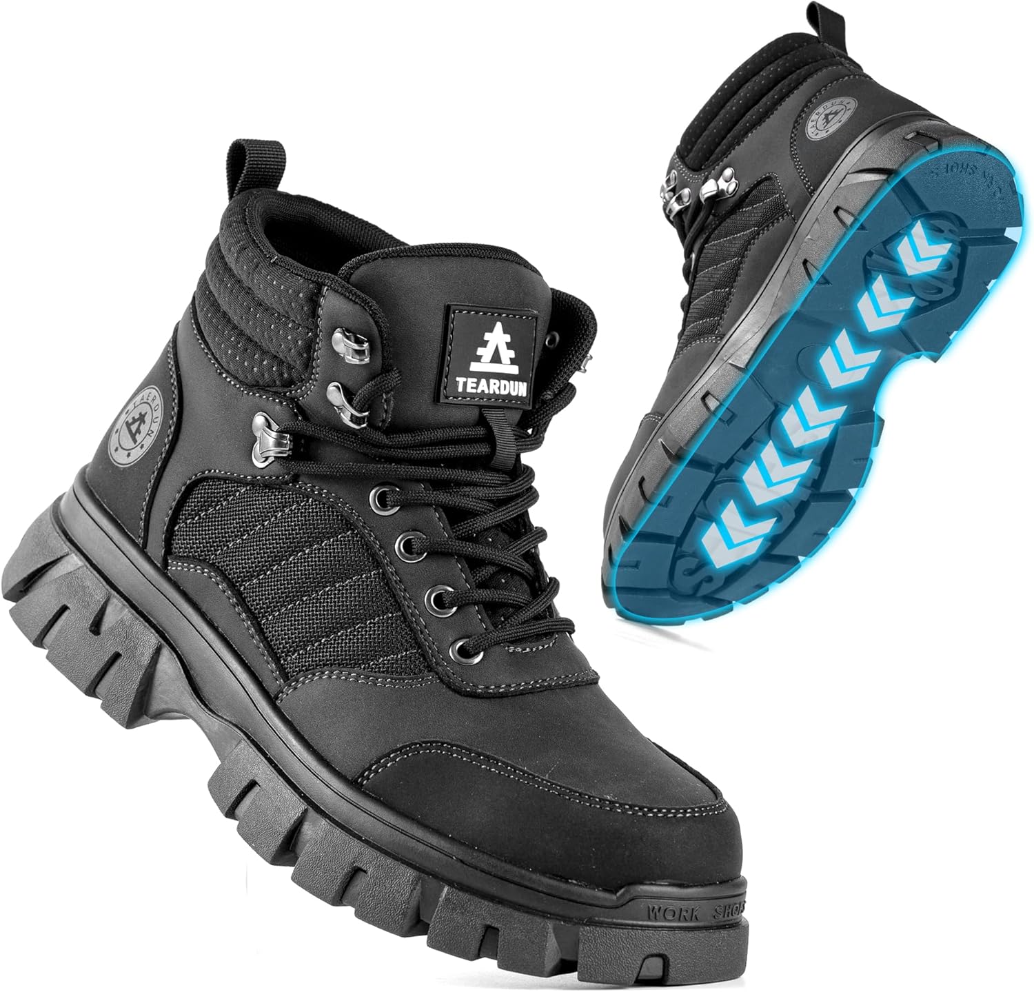 

Мужские сапоги со стальным носком, водонепроницаемые, противоскользящие, дышащие, удобные и легкие, для промышленности и строительства, неубиваемые сварочные сапоги, противопрокольные ботинки Taerdun, серый