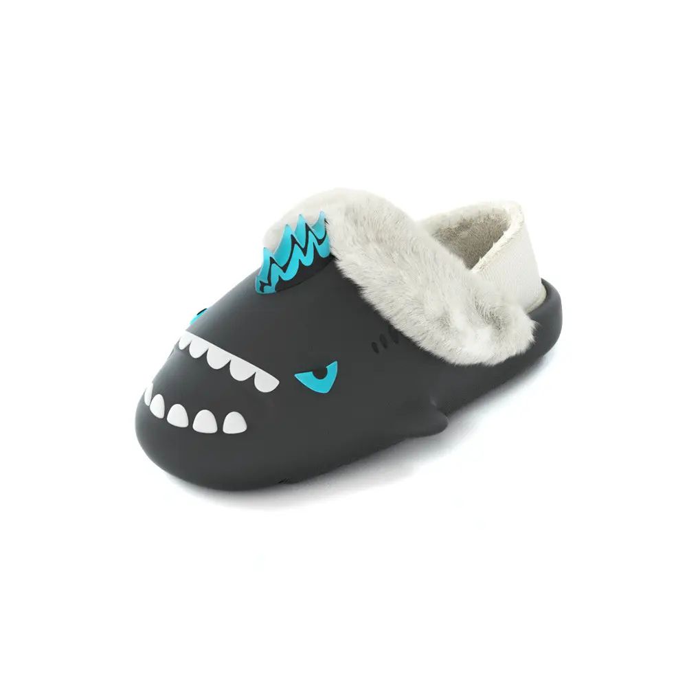 

HelloSlippers Акула Зима Шаркикс Зима Ядерный Монстр, закрытые тапочки на каблуке унисекс черные, цвет Black