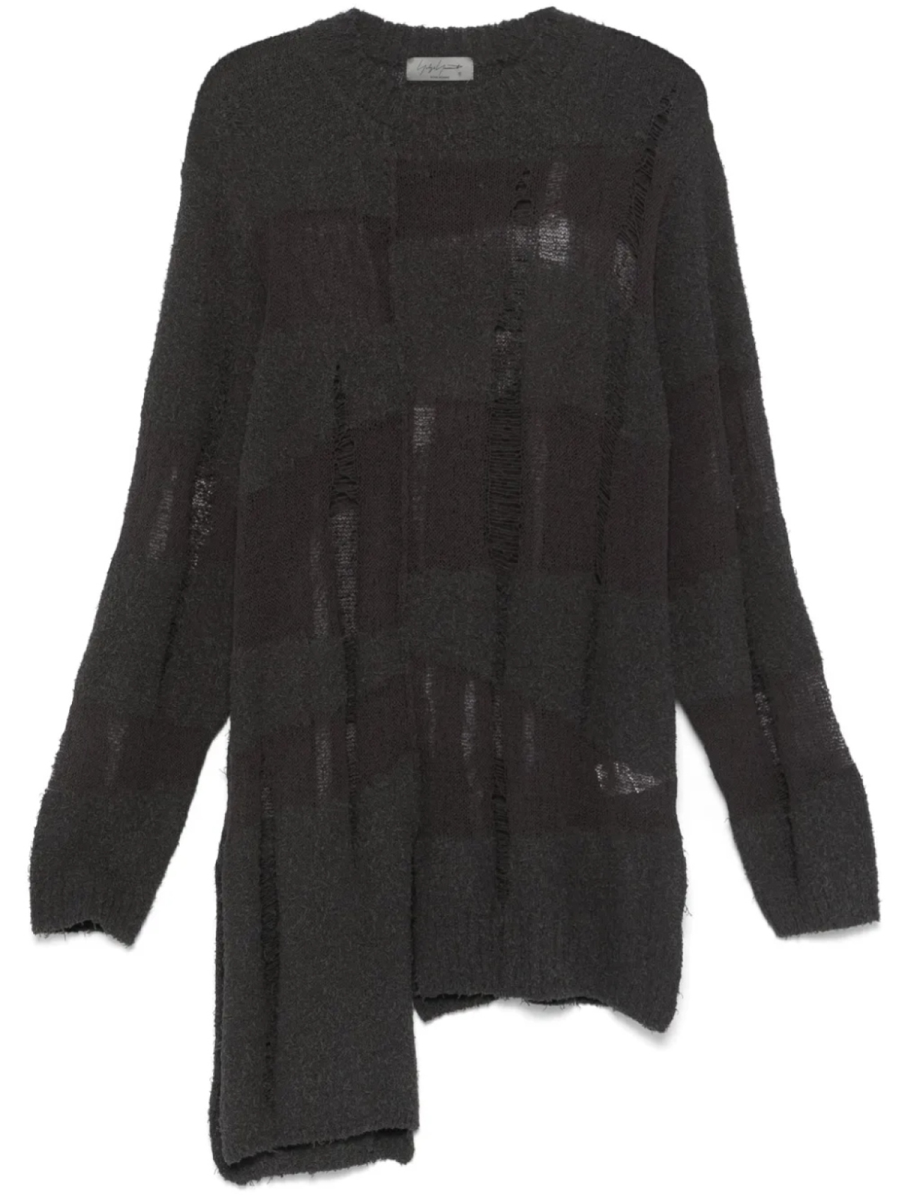 

Yohji Yamamoto свитер с эффектом потертости, серый