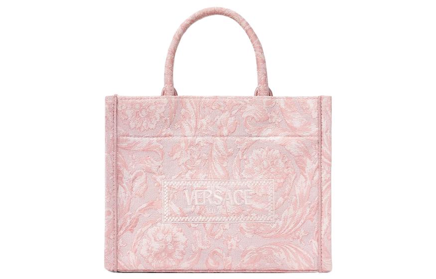 

VERSACE Сумка-шоппер Barocco из холста, небольшая женская розовая