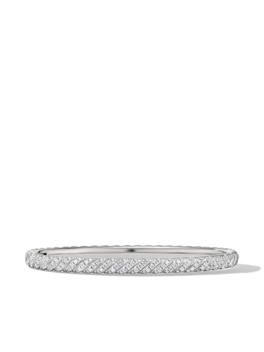 

Браслет Sculpted Cable из белого золота с бриллиантами David Yurman, серебряный
