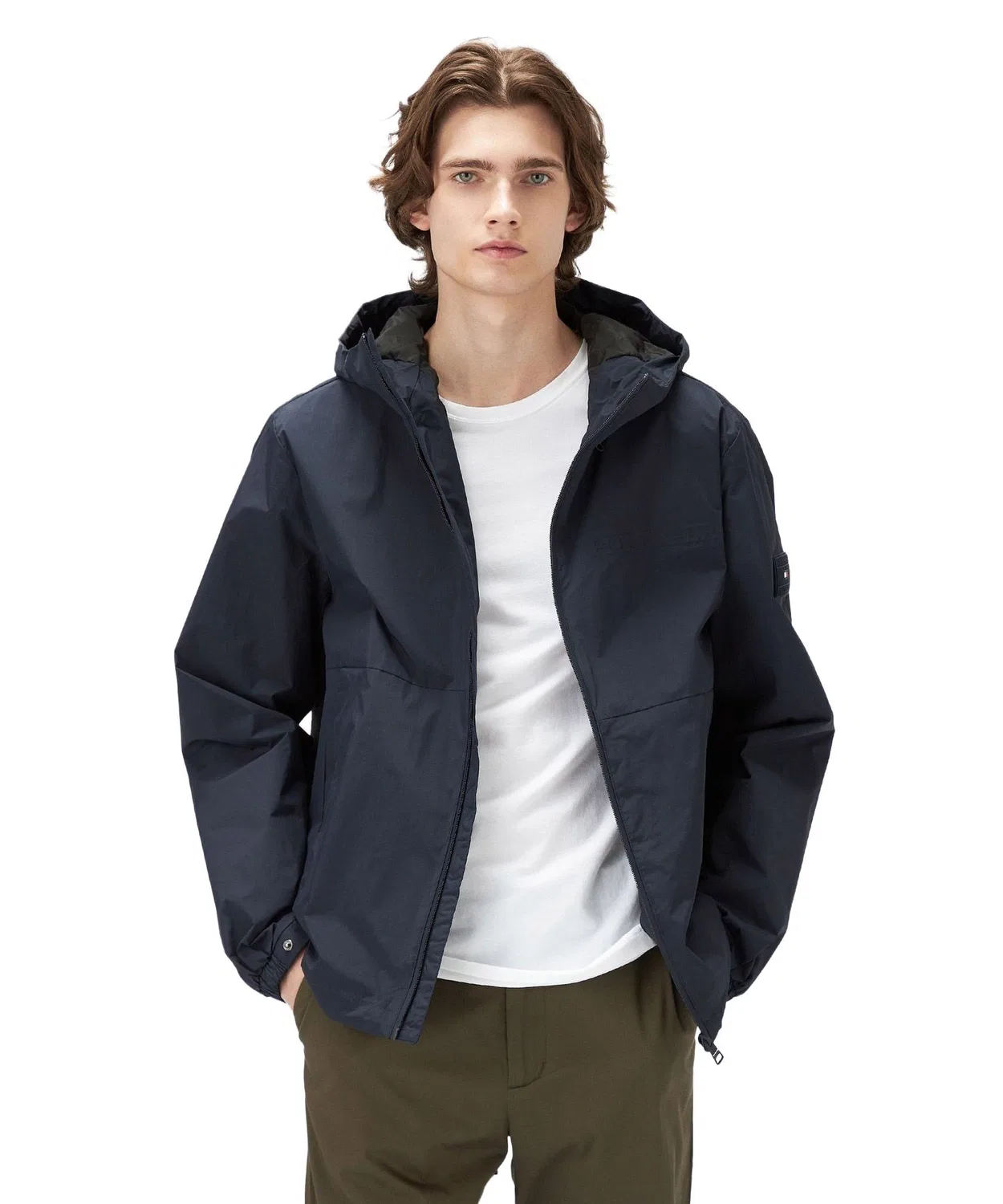 Куртка с капюшоном Tommy Hilfiger нейлоновая тёмно-синяя