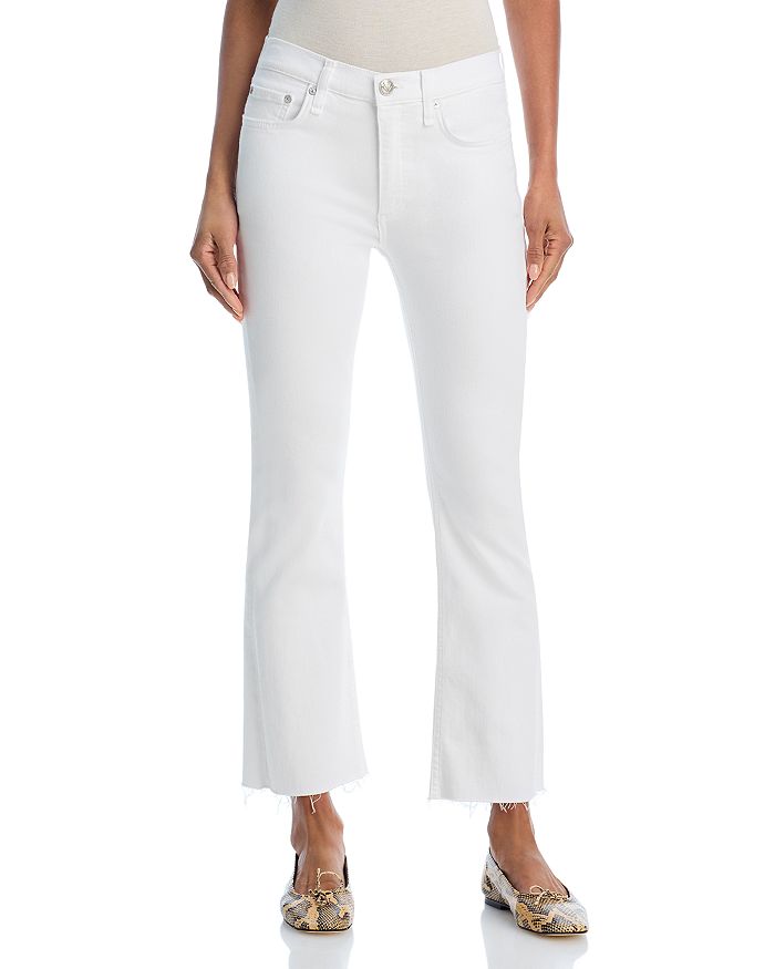 

Джинсы Flexi Peyton с высокой посадкой и расклешенным низом, цвет Optic White rag & bone, белый
