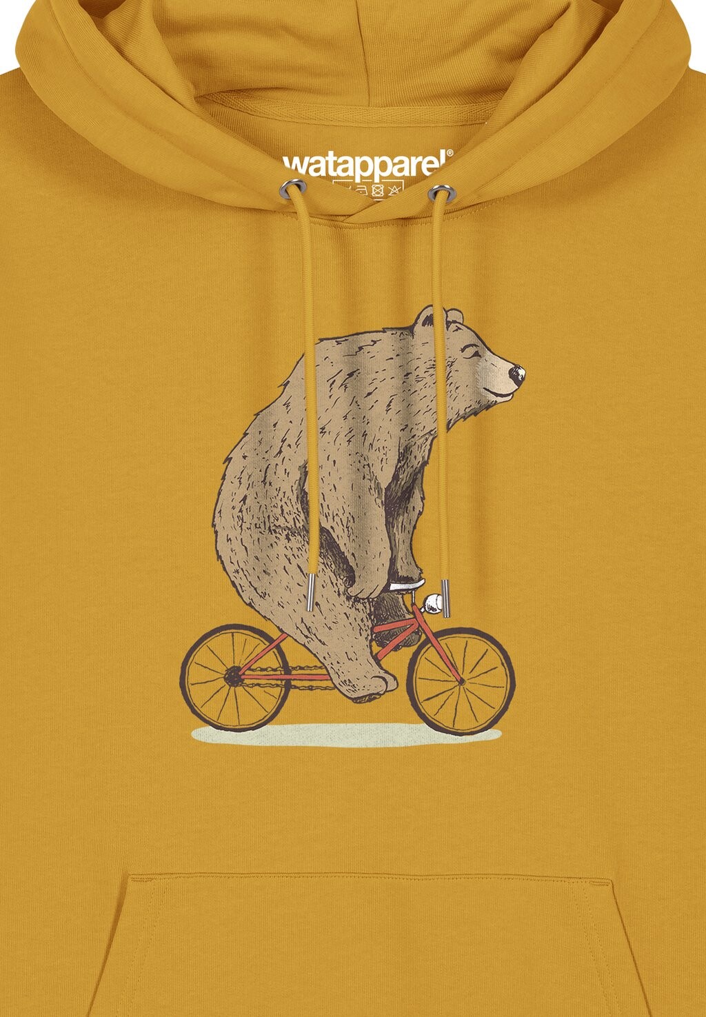 

Толстовка с капюшоном FAHRRADBÄR watapparel, горчично-желтый