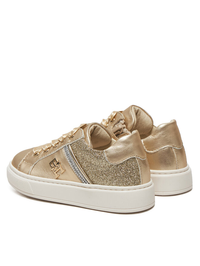 Кроссовки Tommy Hilfiger Sneaker Bassa Allacciata T1A9-33932-0829 S, золотой — фото 3