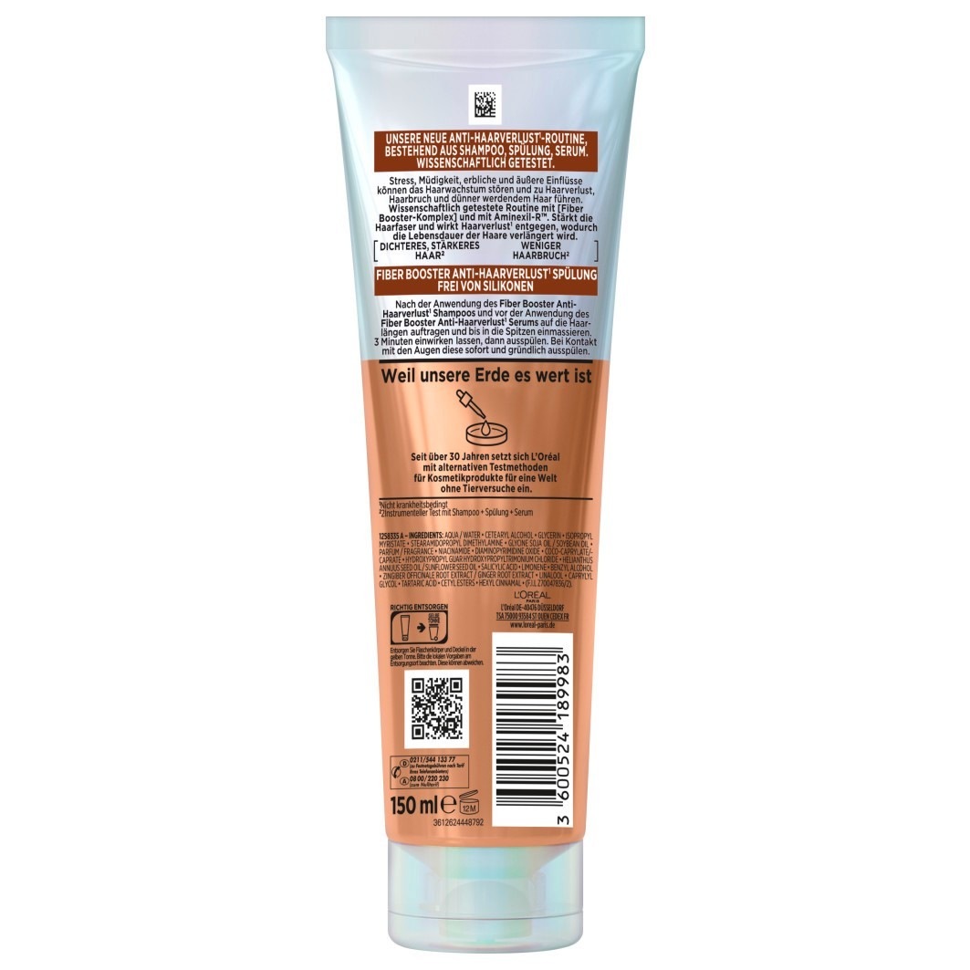 Кондиционер для волос elvital fiber booster - anti-haarverlust Loreal Paris, объем 150 мл — фото 2