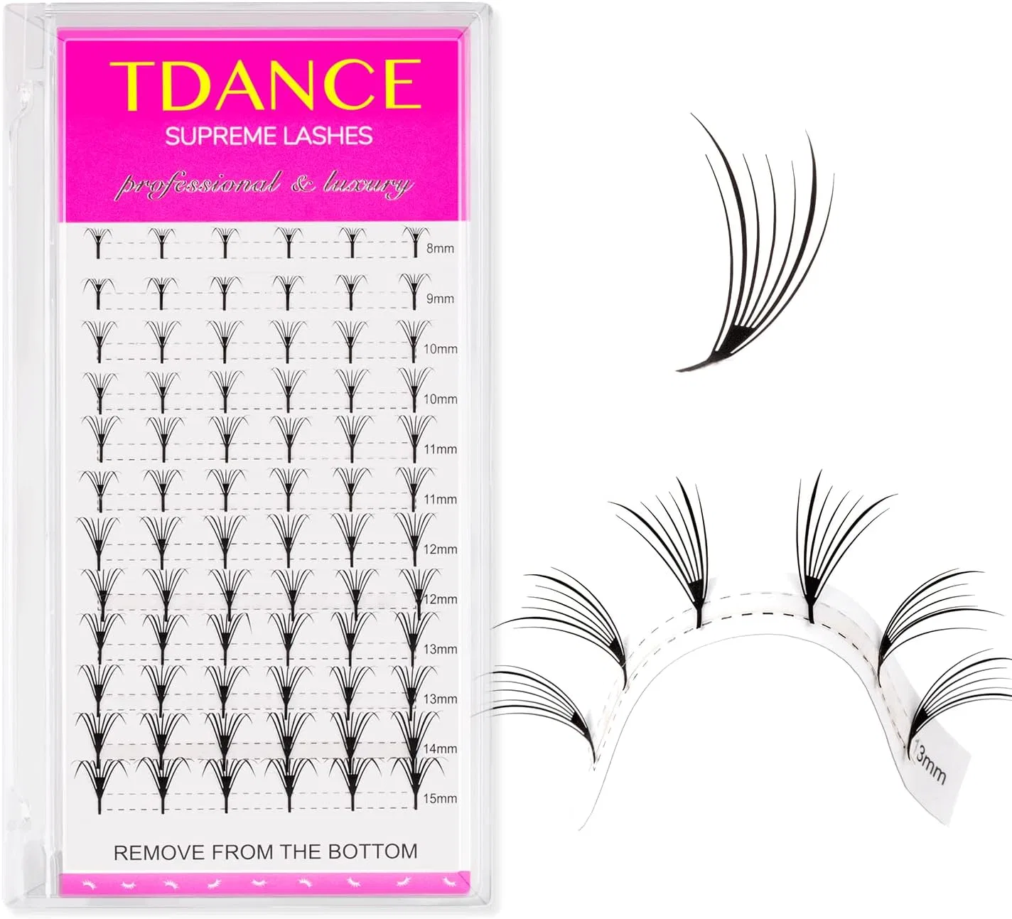 Ресницы накладные аниме-бабочка TDANCE, 0.07-D, 8-15 мм, черный