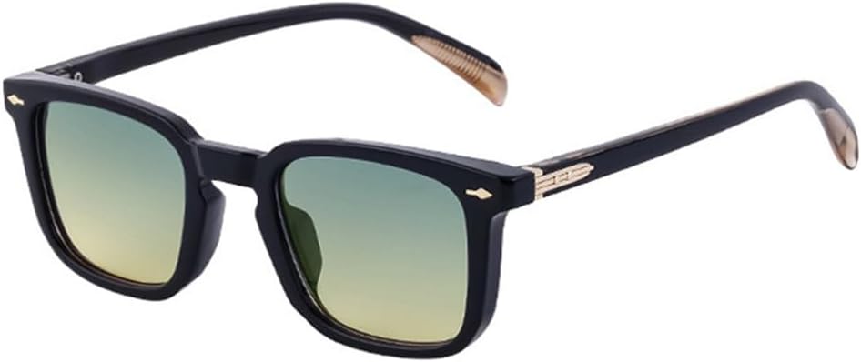 

Мужские солнцезащитные очки ретро для активного отдыха и вождения, с заклепками, градиентным затемнением, UV400; женские солнцезащитные очки в стиле панк HCPIHF, Black Green Yellow