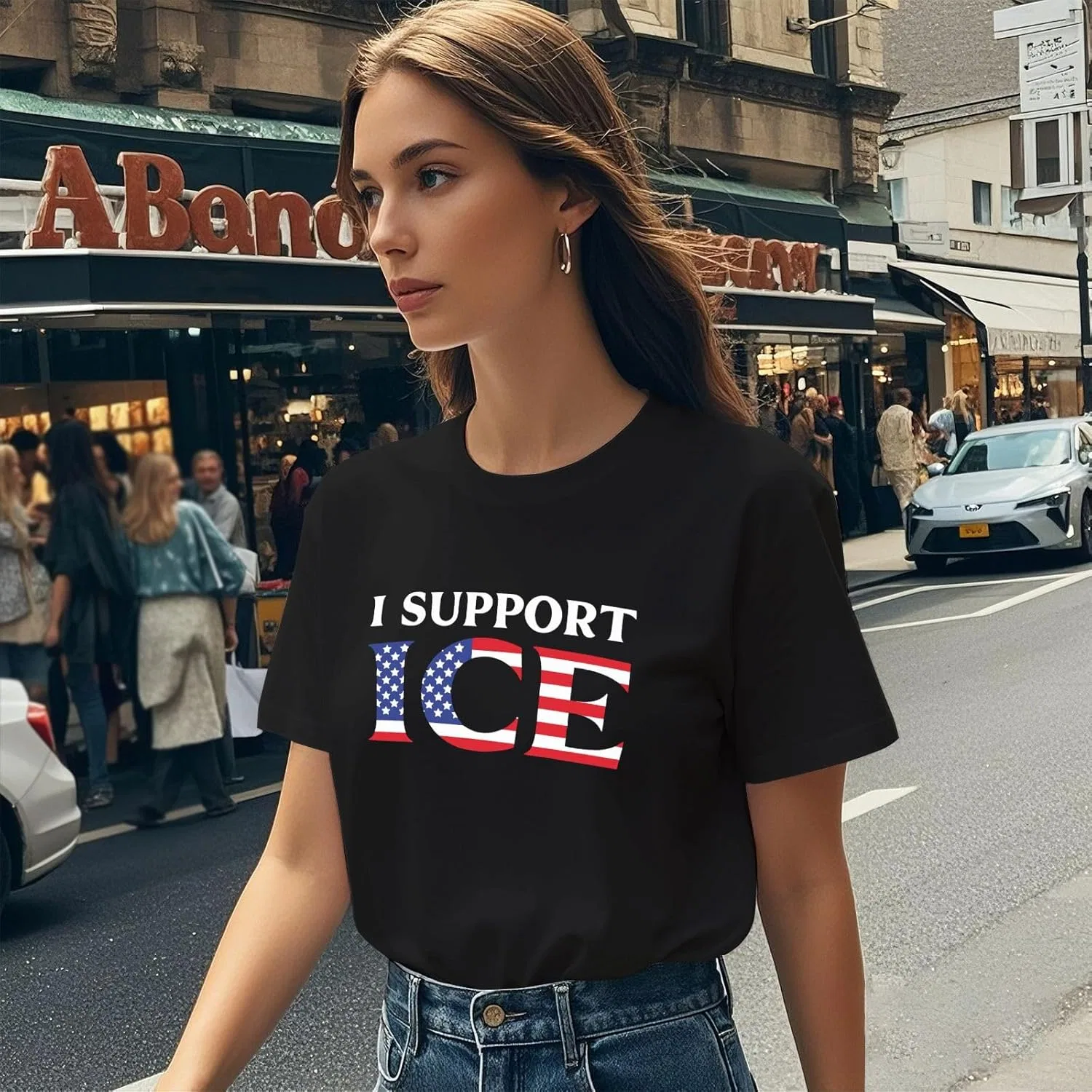 Футболка I Support ICES с принтом Generic, черный — фото 3