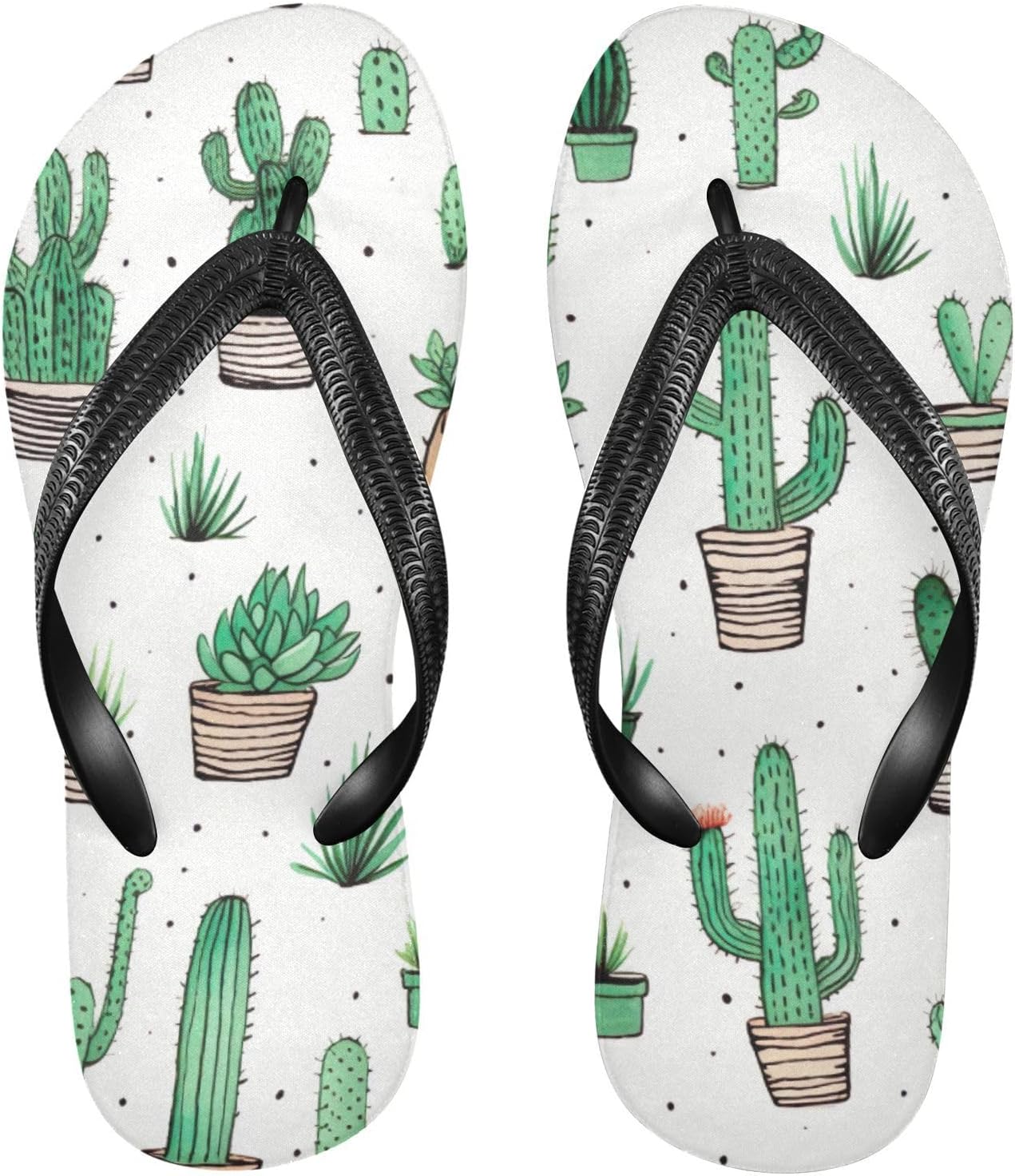 

Женские и мужские летние пляжные шлепанцы Cactus Green, повседневные сандалии для душа Kfbe