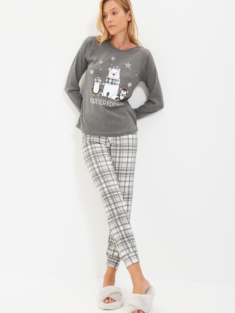 

Пижама Trendyol, дымчато-серый