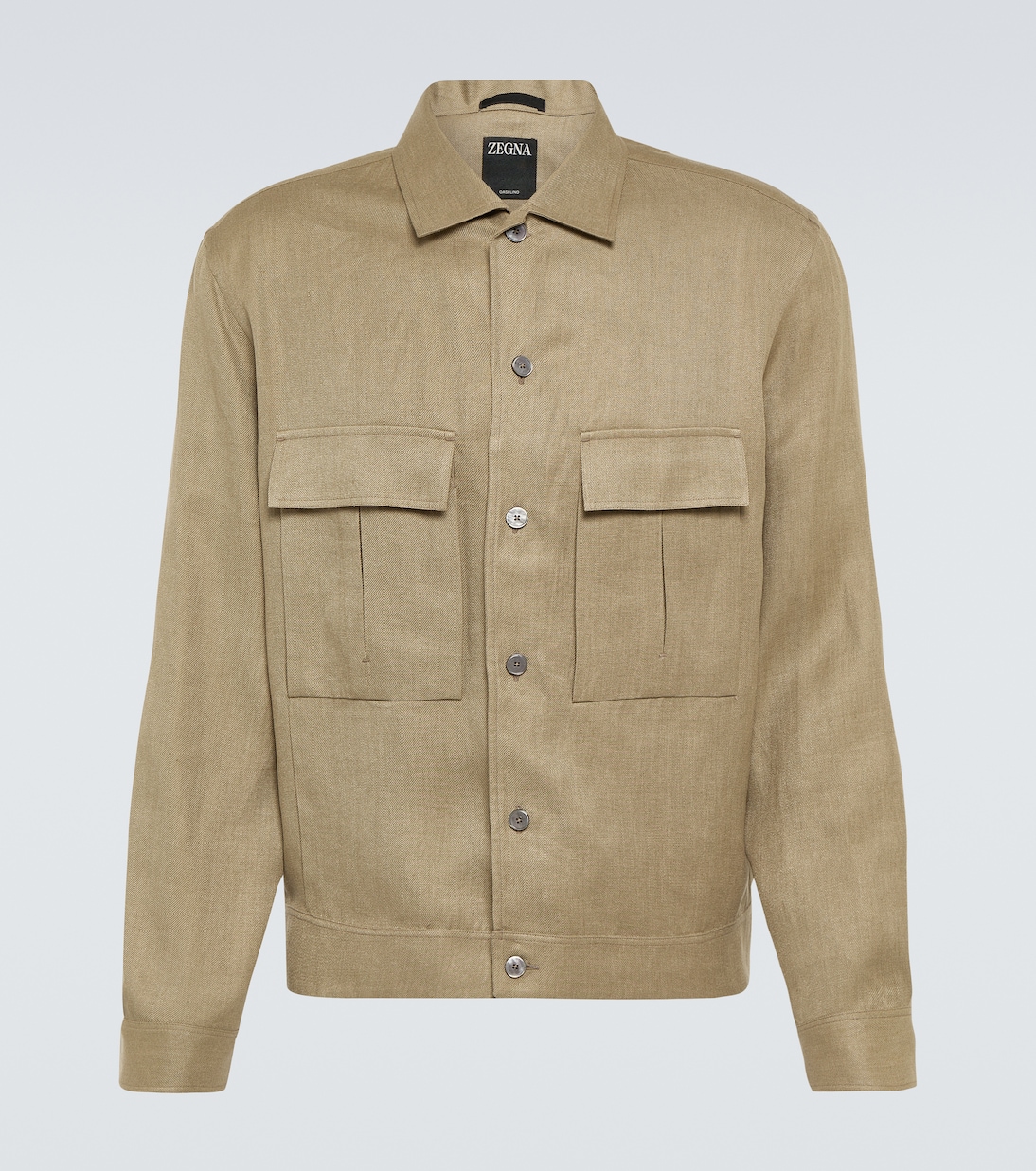 

Льняная рубашка-оверсайз Zegna, Olive Green
