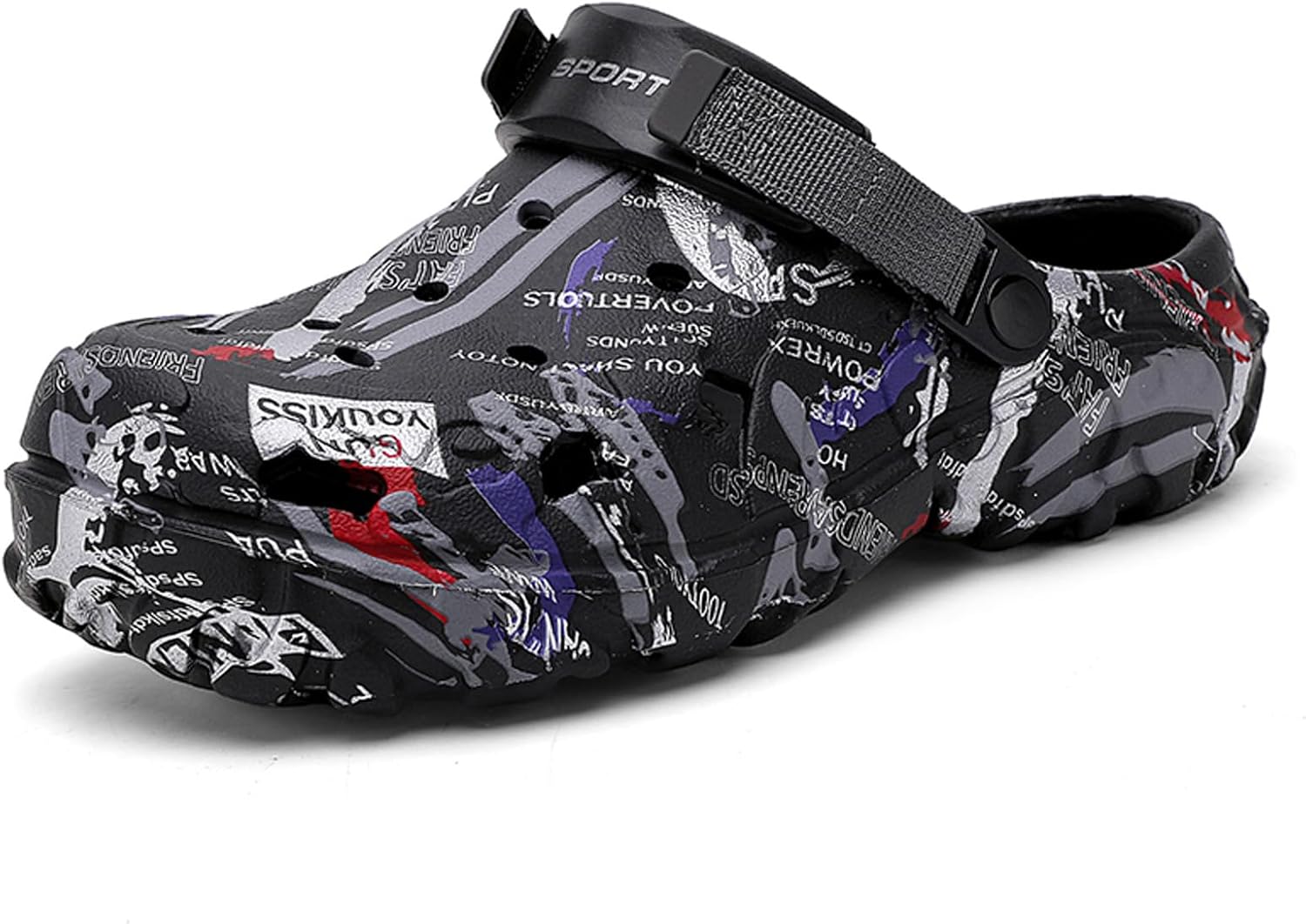 

Мужские сабо с легким надеванием, садовая обувь, летние повседневные домашние тапочки, дышащие пляжные сандалии для дома и улицы, для взрослых, для прогулок и спорта Xjitiger, черный