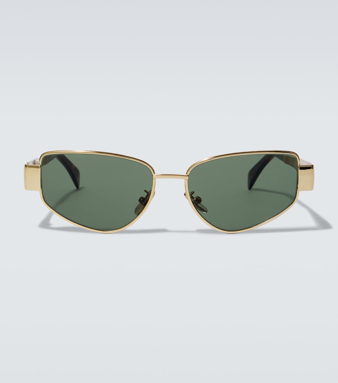 

Lexor Miami солнцезащитные очки «кошачий глаз» Celine Eyewear, Shiny Endura Gold/Green