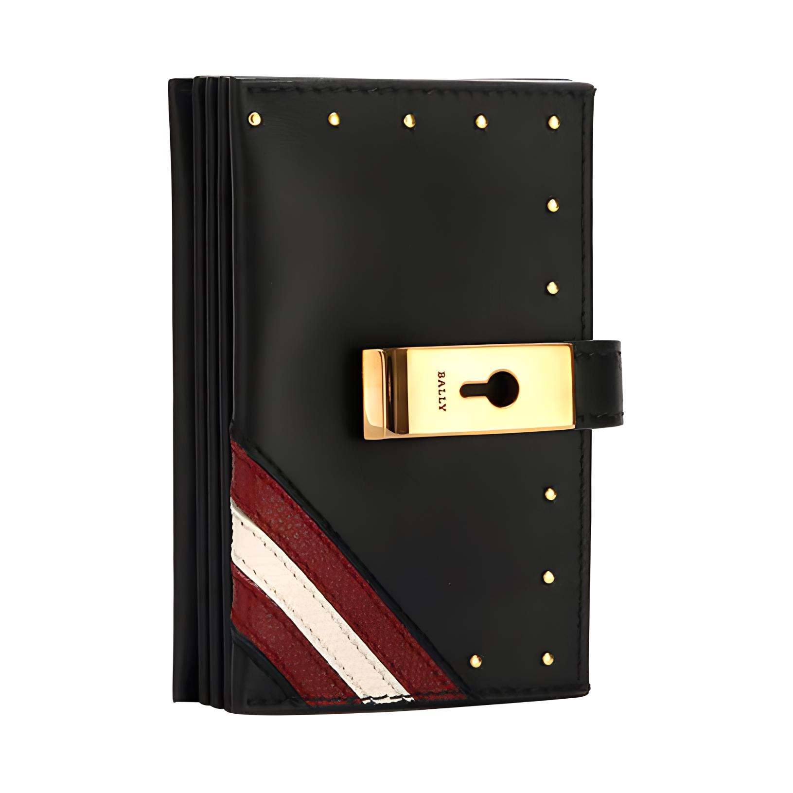 

BALLY Кожаный визитник Cow Leather Card Holder, кошелек женский черный