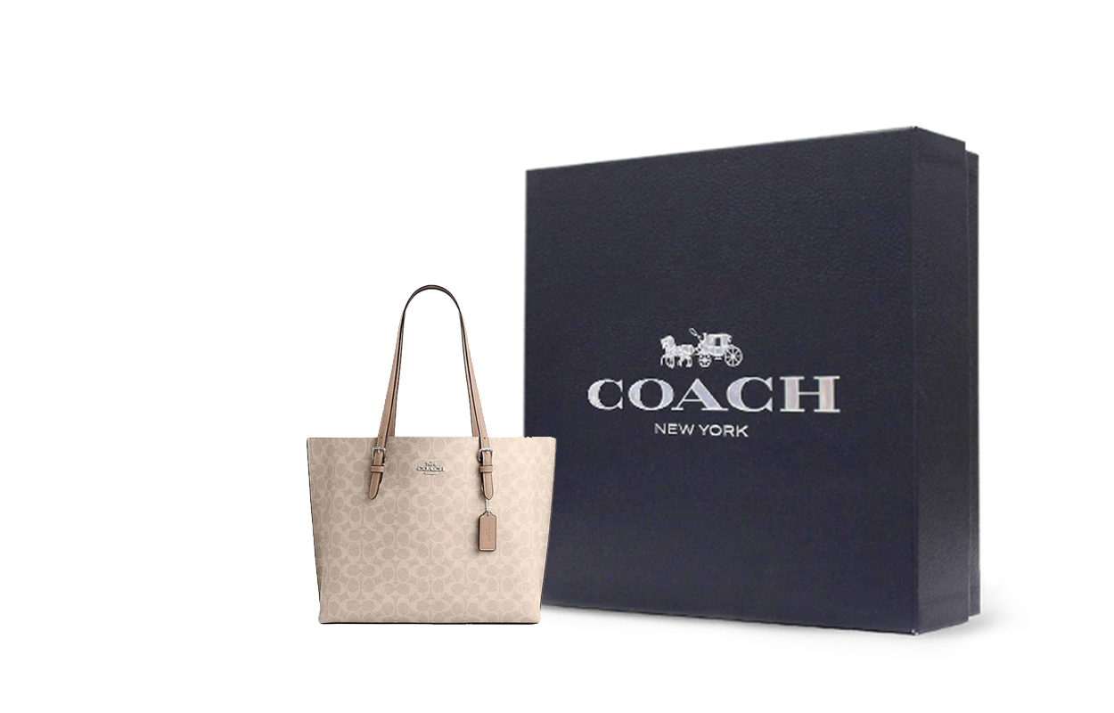 

COACH Сумка Молли из искусственной кожи женская большая наплечная бежевая