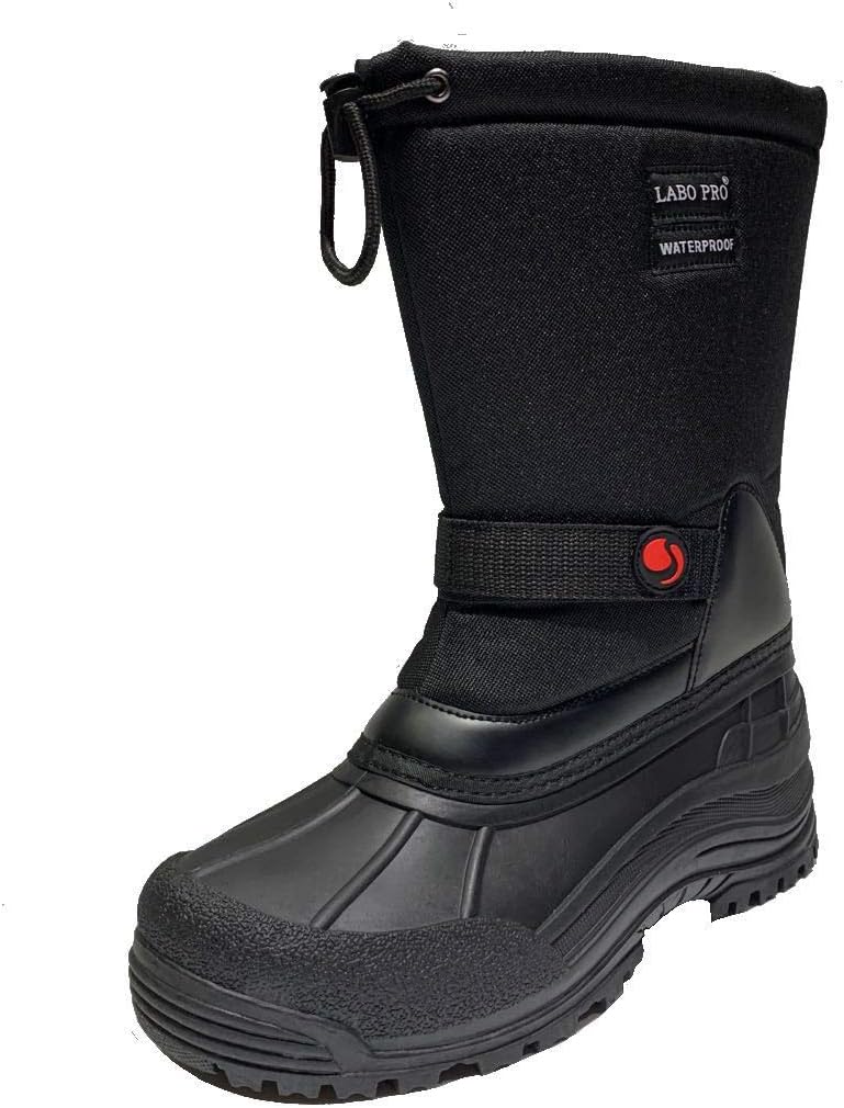 

Мужские зимние снежные ботинки водонепроницаемые с утеплителем, на шнуровке (D,M) Labo Pro, черный