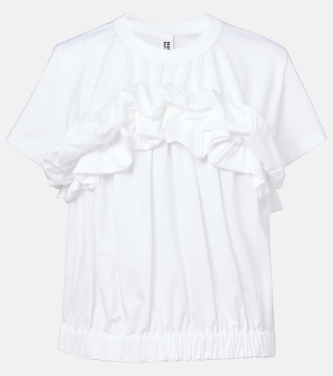 

Женский топ из хлопка с рюшами Noir Kei Ninomiya, белый