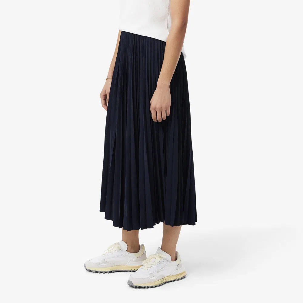 Юбка Lacoste Essential, плиссированная, длинная, темно-синяя — фото 2