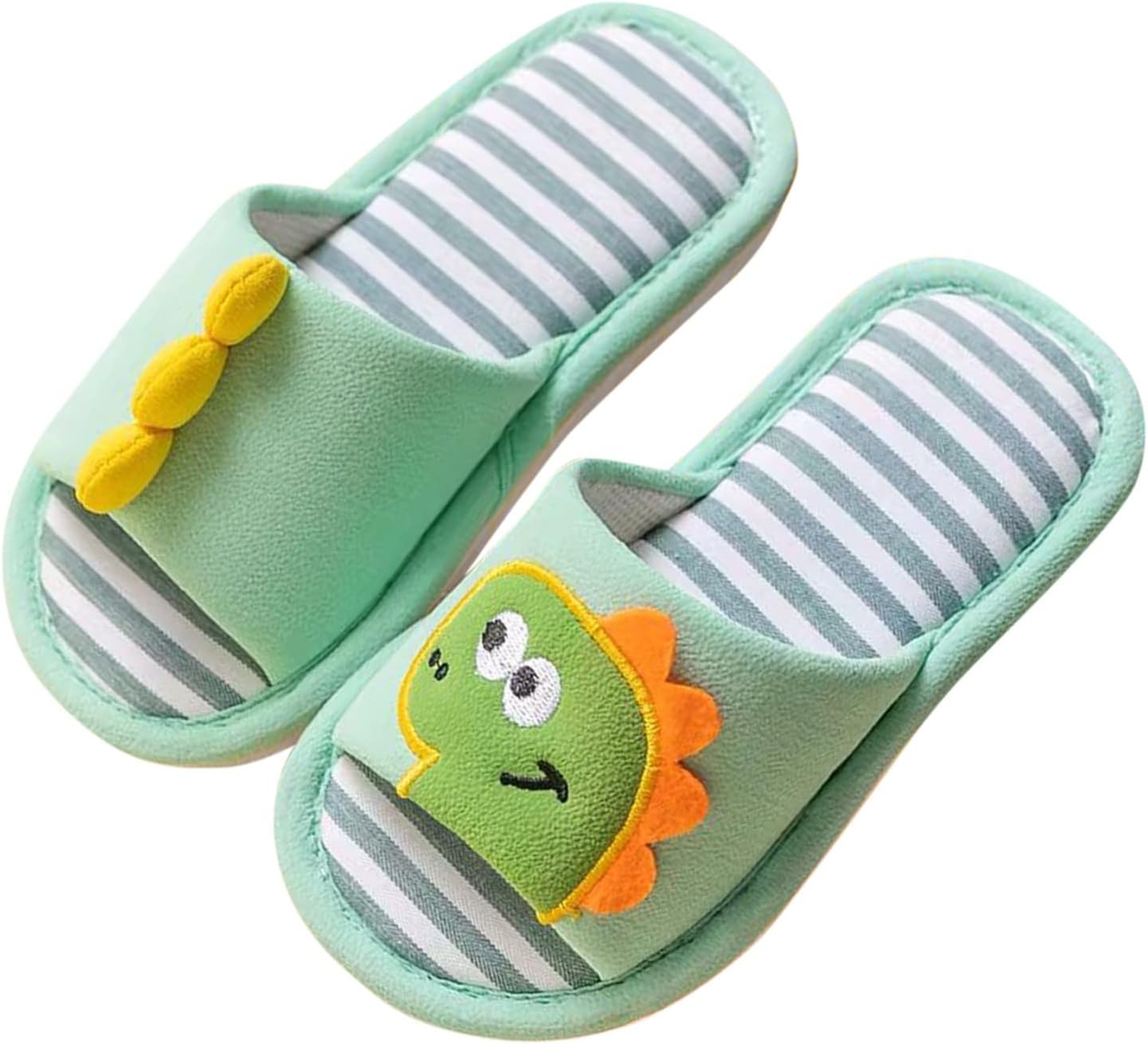 

Домашние тапочки для малышей с милым мультяшным динозавром, открытый носок, хлопок, удобные, на мягкой подошве, для девочек, размер 6 Generic, C