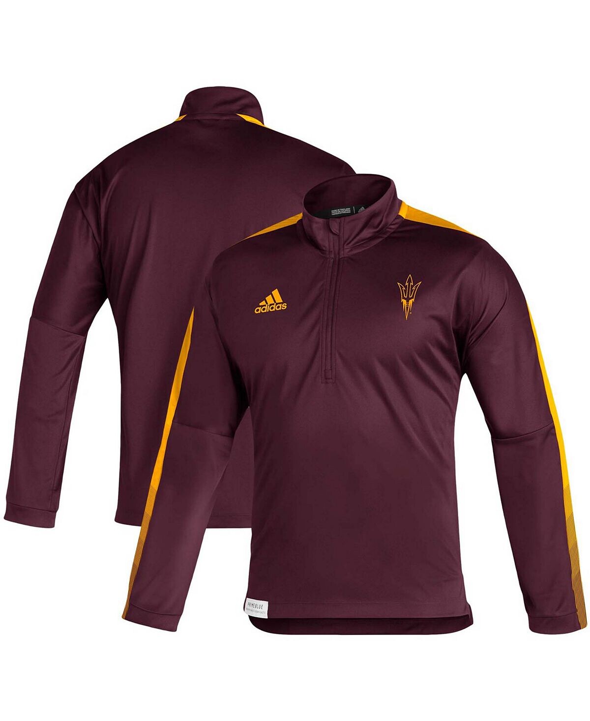 

Мужская темно-бордовая куртка Arizona State Sun Devils 2021 Sideline Primeblue с молнией на четверть adidas, Красный, Мужская темно-бордовая куртка Arizona State Sun Devils 2021 Sideline Primeblue с молнией на четверть adidas