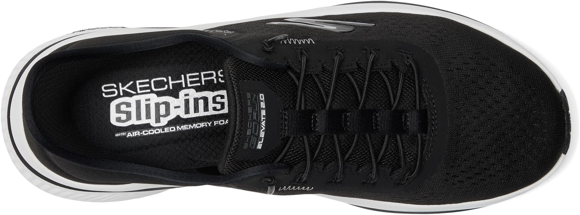 Кроссовки SKECHERS Go Run Elevate 2.0 Banyan Hands Free Slip-Ins, черный/белый — фото 2