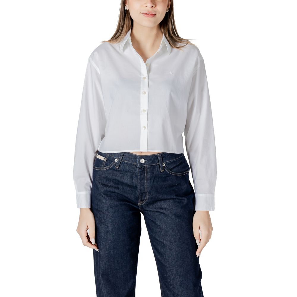

Белая хлопковая рубашка Calvin Klein Jeans