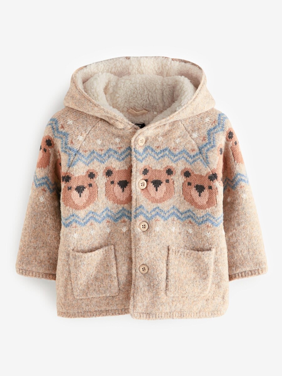 

Вязаный кардиган Next Knit Cardigan, темно-бежевый