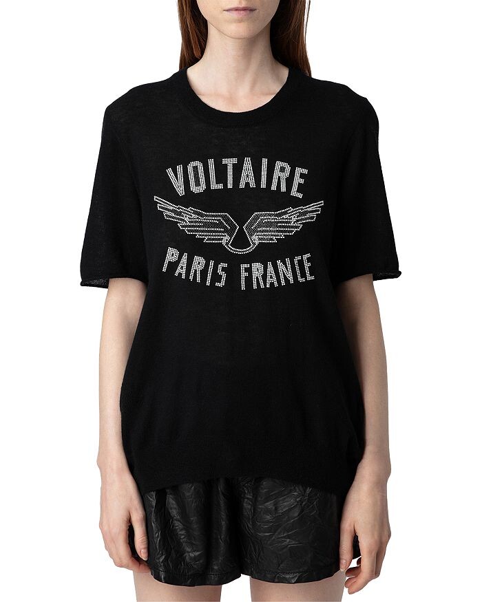 

Кашемировая футболка Zadig & Voltaire Ida, черный