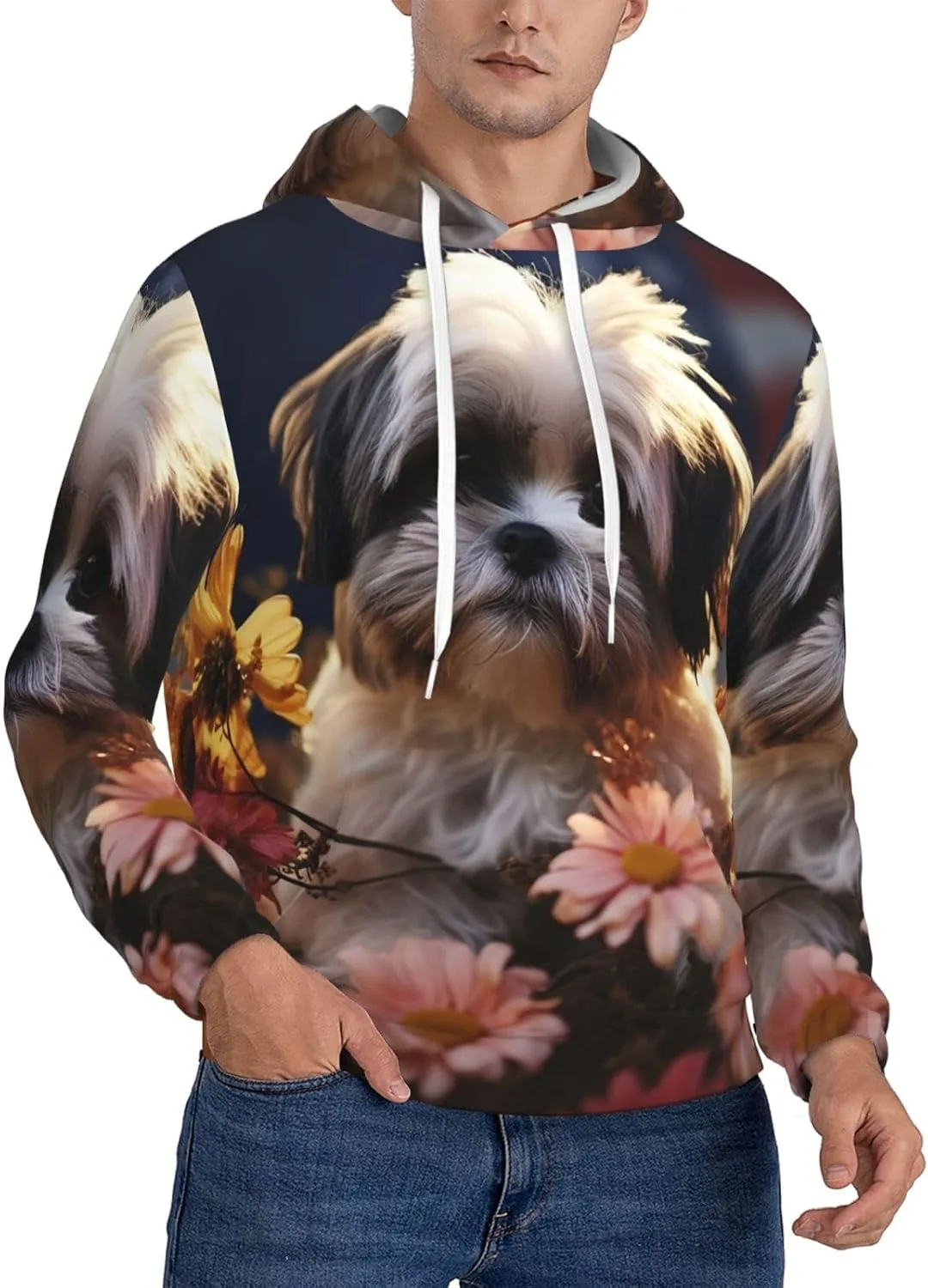 

Толстовка Shih Tzu с цветами LZQPOEAS