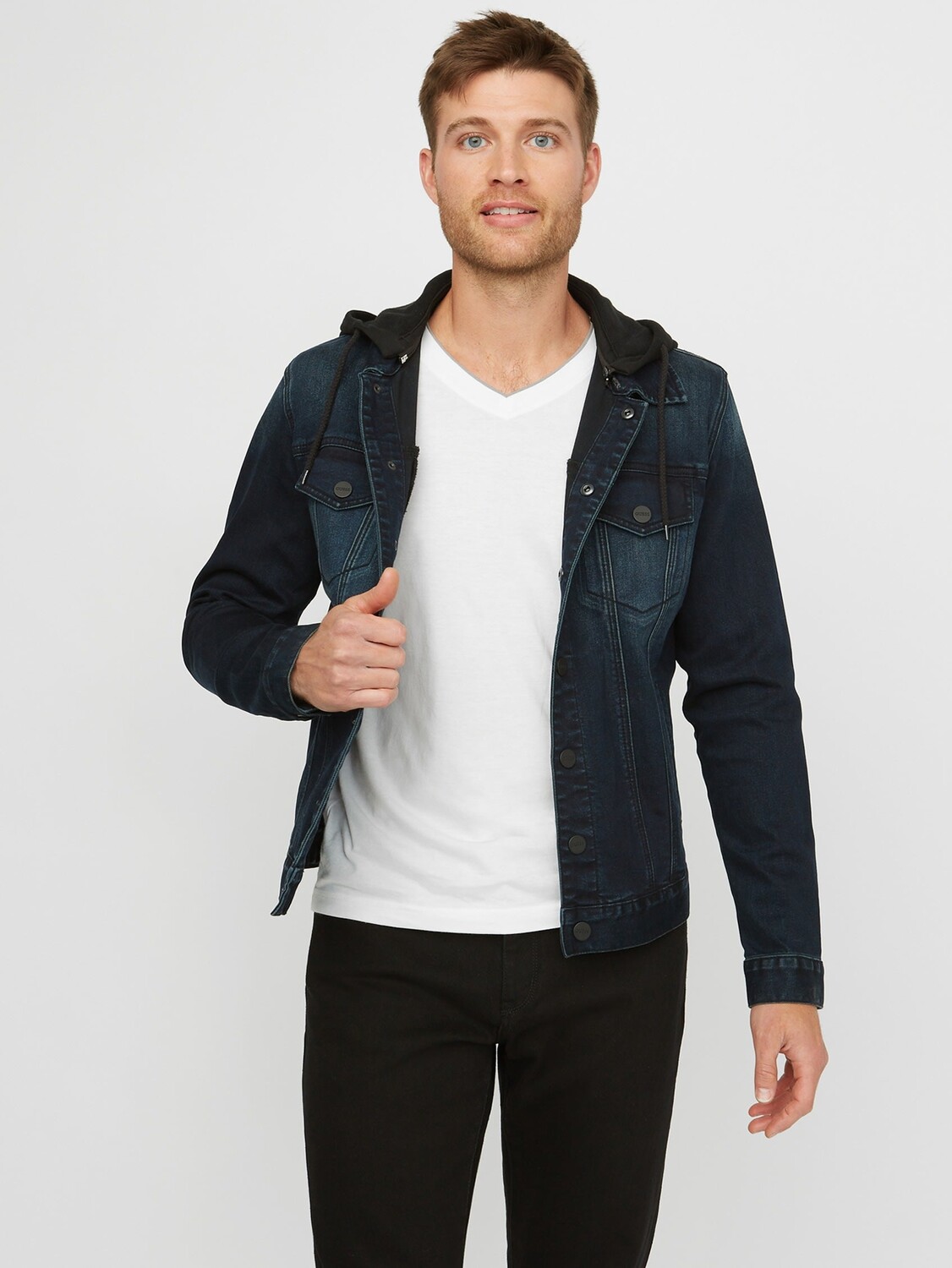 

Джинсовая куртка Vertix с капюшоном Guess Factory, цвет Dark Wash