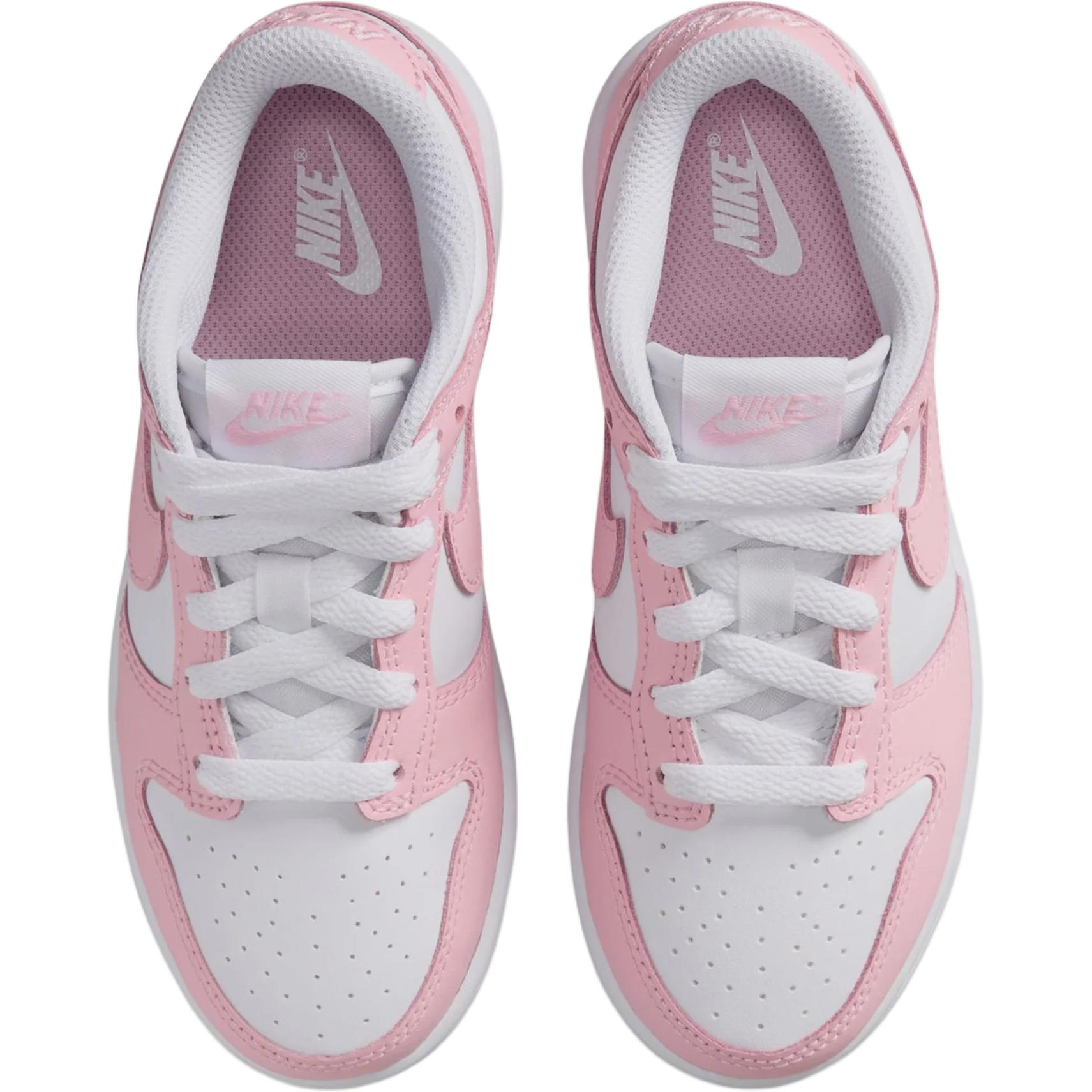 Nike Dunk устойчивые к истиранию низкие детские скейтбординговые туфли white pink для детей 3-7 лет — фото 4