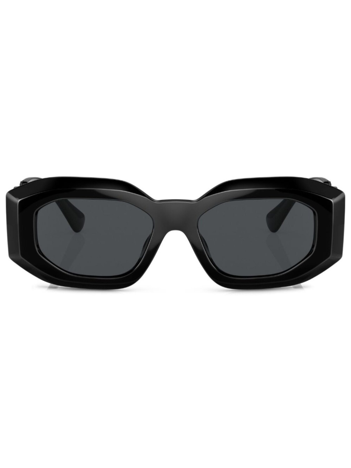 

Затемненные солнцезащитные очки в геометричной оправе Versace Eyewear, черный