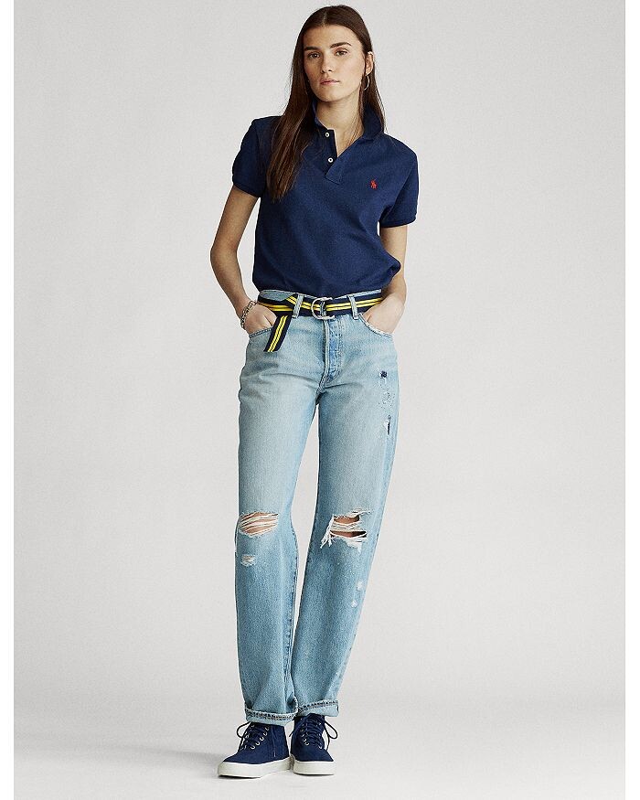 Рубашка-поло классического кроя в сетку Polo Ralph Lauren, синий — фото 2