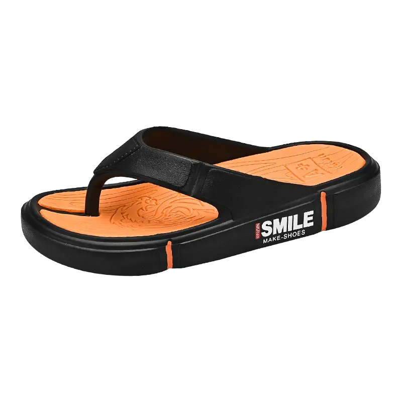 

Тихие износостойкие шлепанцы мужские BOLE, Black Orange