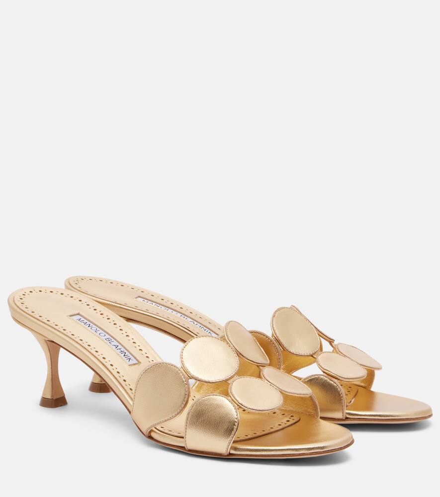 Haribalmu 50 кожаные мюли Manolo Blahnik, 7103 Gold