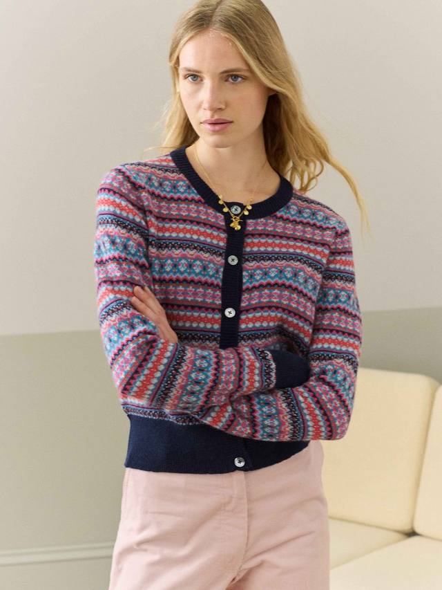 

Кардиган из чистого кашемира fair isle Brora, цвет French Navy