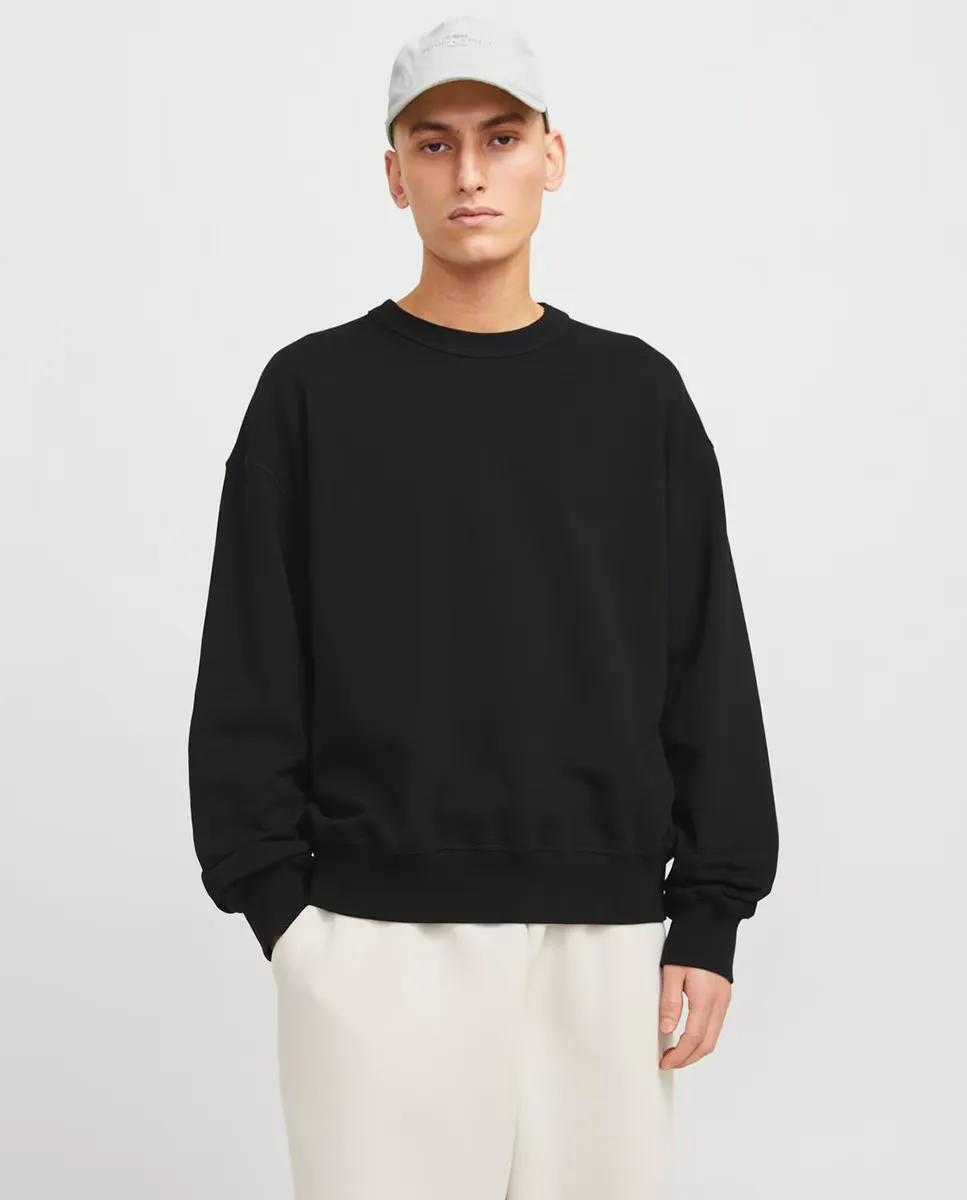 

Мужская толстовка с круглым вырезом и принтом на спине Jack & Jones, черный